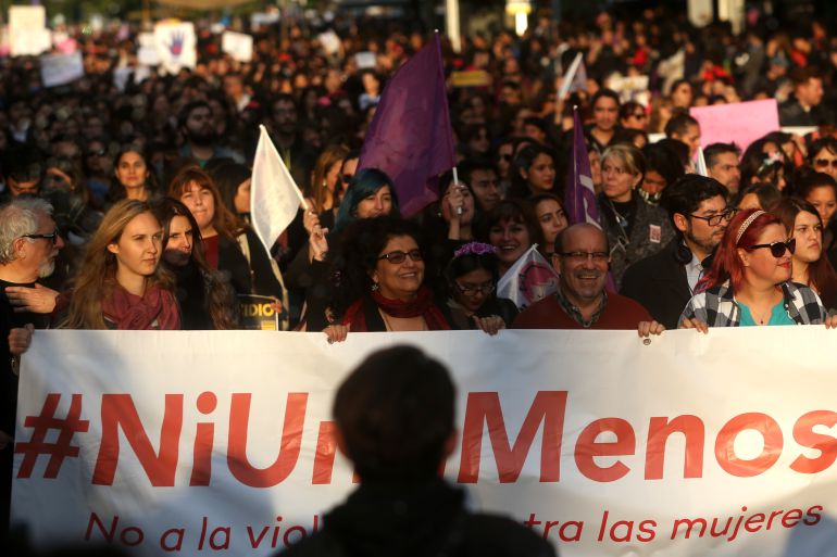 Protesta contra la violencia contra la mujer en Santiago de Chile Protesta contra la violencia contra la mujer en Santiago de Chile