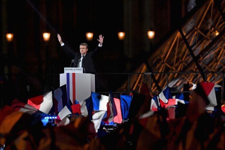 Emmanuel Macron celebró su victoria en la segunda vuelta de las presidenciales francesas con el 'Himno a la alegría' de fondo Emmanuel Macron celebró su victoria en la segunda vuelta de las presidenciales francesas con el 'Himno a la alegría' de fondo