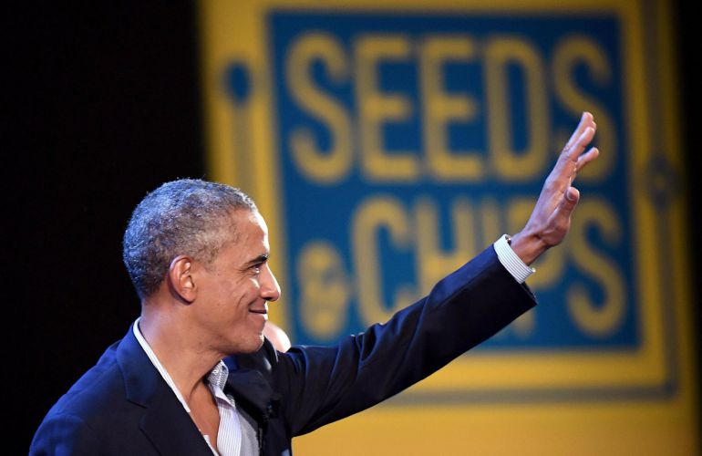 El expresidente de los Estados Unidos Barack Obama participa en como invitado de honor en un simposio mundial sobre la alimentación El expresidente de los Estados Unidos Barack Obama participa en como invitado de honor en un simposio mundial sobre la alimentación