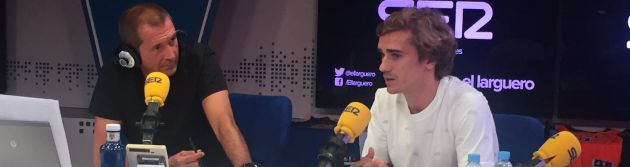 Griezmann, junto a Manu Carreño en El Larguero de la SER Griezmann, junto a Manu Carreño en El Larguero de la SER