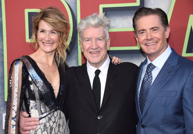 Kyle MacLachlan (derecha) David Lynch (centro) y Laura Dern, en la presentación en Los Ángeles Kyle MacLachlan (derecha) David Lynch (centro) y Laura Dern, en la presentación en Los Ángeles