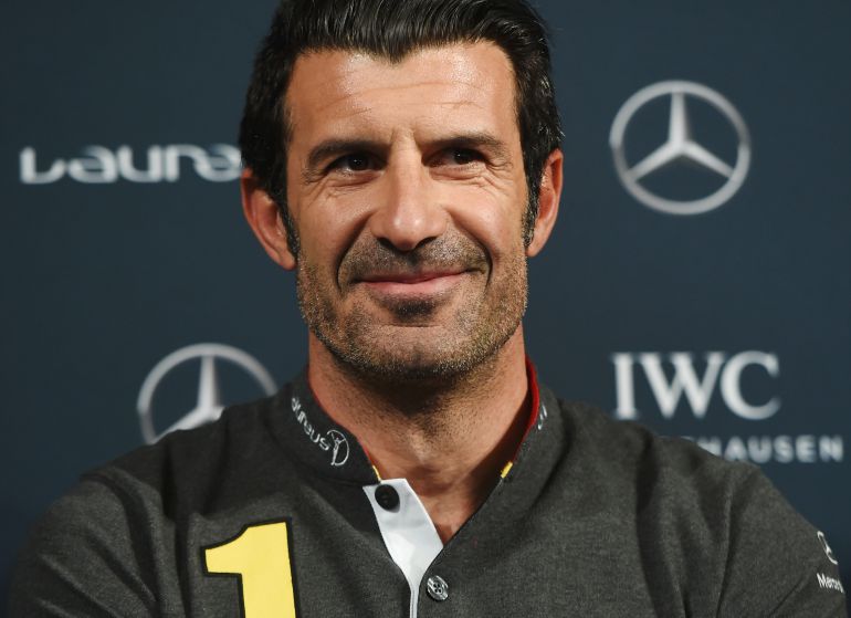 Luis Figo, durante un acto publicitario Luis Figo, durante un acto publicitario