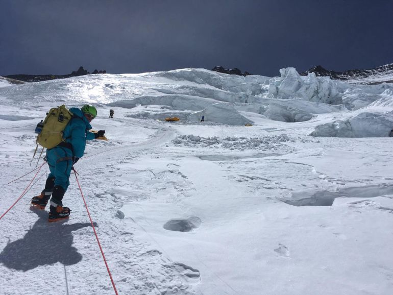 El alpinista Ferrán Latorre en la ascensión al Everest el 27 de mayo de 2017 El alpinista Ferrán Latorre en la ascensión al Everest el 27 de mayo de 2017