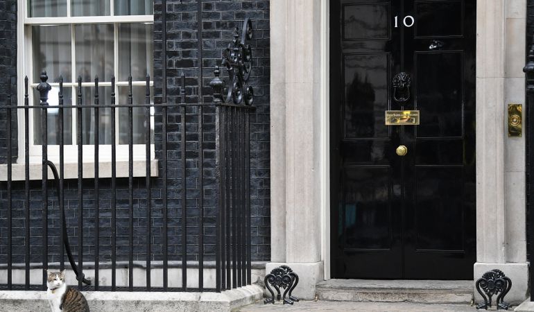 Imagen de la puerta de la residencia del primer ministro británico Imagen de la puerta de la residencia del primer ministro británico