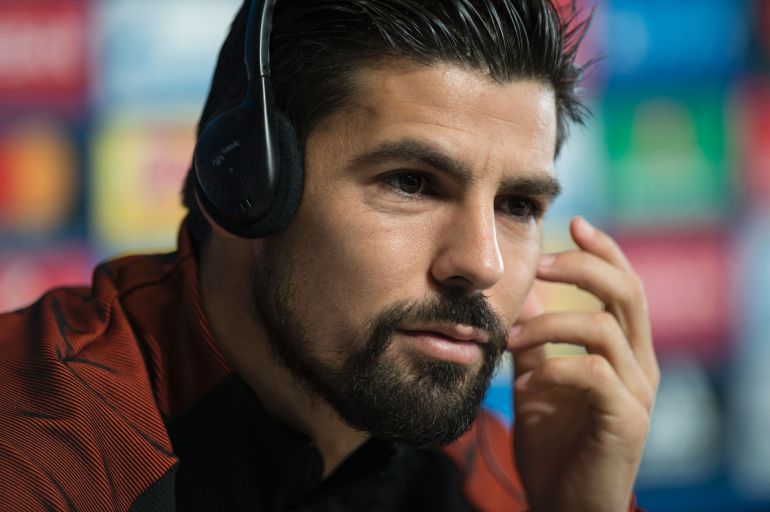 Nolito durante una rueda de prensa con el City Nolito durante una rueda de prensa con el City
