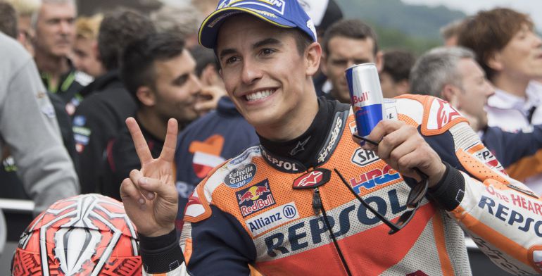 Márquez, feliz tras ganar en Alemania por octava vez en su carrera Márquez, feliz tras ganar en Alemania por octava vez en su carrera