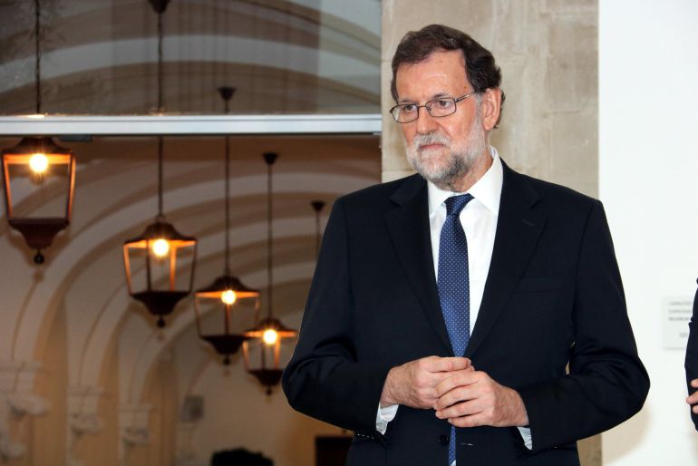 Primer pla del president del govern espanyol, Mariano Rajoy, durant la inauguració del Parador del Roser de Lleida. Imatge del 20 de juliol de 2017. (Horitzontal) Primer pla del president del govern espanyol, Mariano Rajoy, durant la inauguració del Parador del Roser de Lleida. Imatge del 20 de juliol de 2017. (Horitzontal)