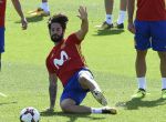 GRA068. LAS ROZAS (C.A. DE MADRID), 31/08/2017.- Los jugadores de la selección española de fútbol (de izda. a dcha.) Iago Aspas, Marc Bartra, David Villa, Francisco Alarcón "Isco" y César Azpilicueta durante el entrenamiento realizado hoy en la Ciudad del Fútbol de Las Rozas para preparar los partidos contra Italia y Liechtenstein de clasificación mundialista para Rusia 2018. España se jugará el primer puesto de grupo, el que da plaza directa en el próximo Mundial, con Italia el 2 de septiembre en el estadio Santiago Bernabéu de Madrid y se medirá con Liechtenstein en Vaduz el 5 del mismo mes. EFE/Fernando Villar