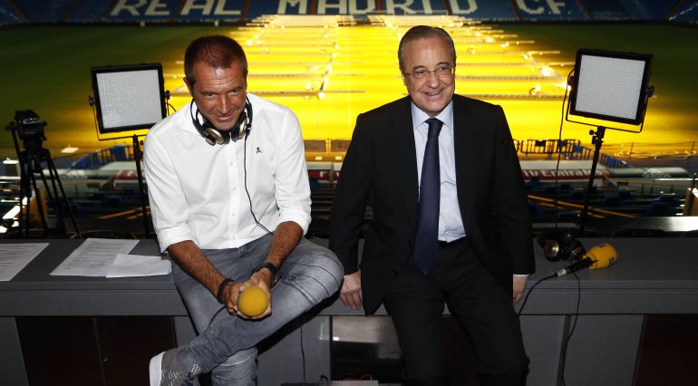 Florentino Pérez, durante la entrevista con Manu Carreño Florentino Pérez, durante la entrevista con Manu Carreño