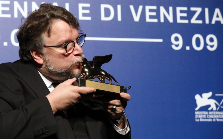 uillermo del Toro poses with the Golden Lion for Best Film Award for 'The Shape Of Water' at the Award Winners photocall during the 74th Venice Film Festival at Sala Casino on September 9, 2017 in Venice, Italy uillermo del Toro poses with the Golden Lion for Best Film Award for 'The Shape Of Water' at the Award Winners photocall during the 74th Venice Film Festival at Sala Casino on September 9, 2017 in Venice, Italy