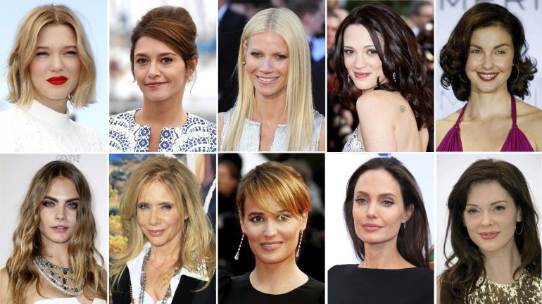 Combo fotográfico con fotos de archivo de las actrices (de izq a der, arriba) Lea Seydoux, Emma de Caunes, Gwyneth Paltrow, Asia Argento, Ashley Judd y (de izq a der, abajo) Cara Delevingne, Rosanna Arquette, Judith Godreche, Angelina Jolie y Rose McGowan. Estas actrices han denunciado en los medidos de comunicación al productor de cine estadounidense Harvey Weinstein por acoso y abuso sexual Combo fotográfico con fotos de archivo de las actrices (de izq a der, arriba) Lea Seydoux, Emma de Caunes, Gwyneth Paltrow, Asia Argento, Ashley Judd y (de izq a der, abajo) Cara Delevingne, Rosanna Arquette, Judith Godreche, Angelina Jolie y Rose McGowan. Estas actrices han denunciado en los medidos de comunicación al productor de cine estadounidense Harvey Weinstein por acoso y abuso sexual