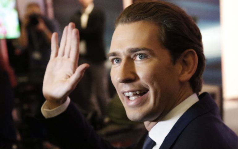 Top candidate of Peoples Party (OeVP) and Foreign Minister Sebastian Kurz arrives for the first TV statements after Austria's general election in Vienna, Austria, October 15, 2017. Top candidate of Peoples Party (OeVP) and Foreign Minister Sebastian Kurz arrives for the first TV statements after Austria's general election in Vienna, Austria, October 15, 2017.