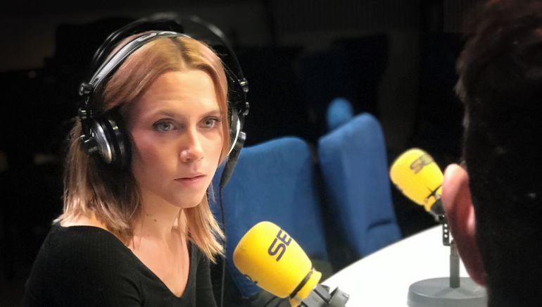 Aura Garrido en los estudios de la SER Aura Garrido en los estudios de la SER