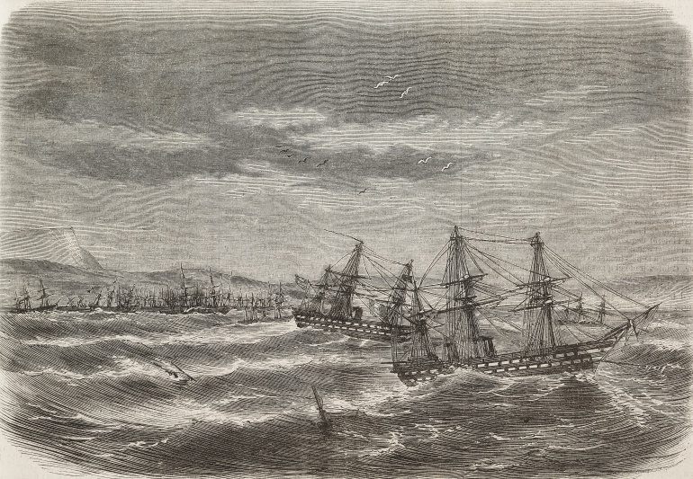 Barcos de las flotas británica y francesa bajo la tormenta que azotó el Mar Negro el 14 de noviembre de 1854 Barcos de las flotas británica y francesa bajo la tormenta que azotó el Mar Negro el 14 de noviembre de 1854
