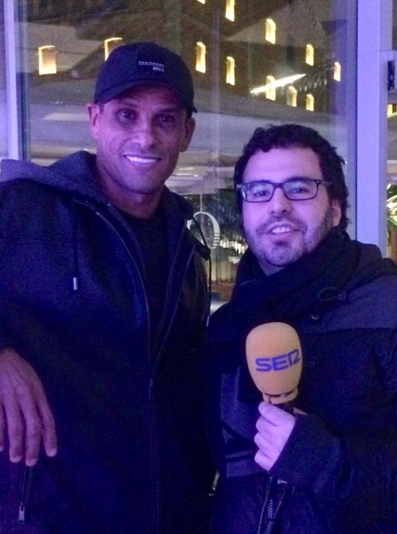 Rivaldo con Joan Tejedor antes de hablar en El Larguero con Mijatovic Rivaldo con Joan Tejedor antes de hablar en El Larguero con Mijatovic