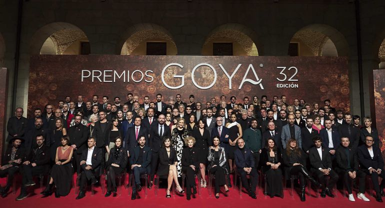 Spanish actors pose for a photo family during the Goya cinema awards candidates 2018 meeting at Casa de Correos on January 15, 2018 in Madrid, Spain Spanish actors pose for a photo family during the Goya cinema awards candidates 2018 meeting at Casa de Correos on January 15, 2018 in Madrid, Spain