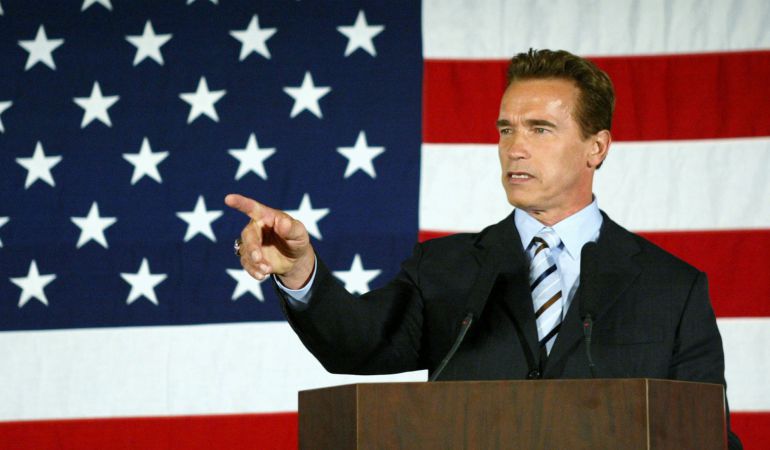Arnold El actor Arnold Schwarzenegger durante un mitin como gobernador de California. Arnold El actor Arnold Schwarzenegger durante un mitin como gobernador de California.