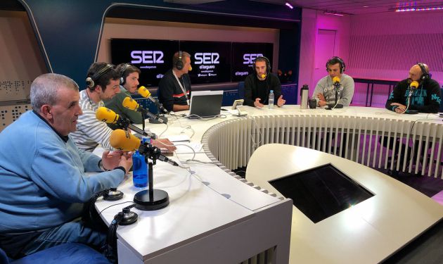 Manolete, Pedro Fullana, Pablo Pinto, Manu Carreño, Diego Godín, Gustavo López y Miguel Martín Talavera, durante el programa de este lunes Manolete, Pedro Fullana, Pablo Pinto, Manu Carreño, Diego Godín, Gustavo López y Miguel Martín Talavera, durante el programa de este lunes