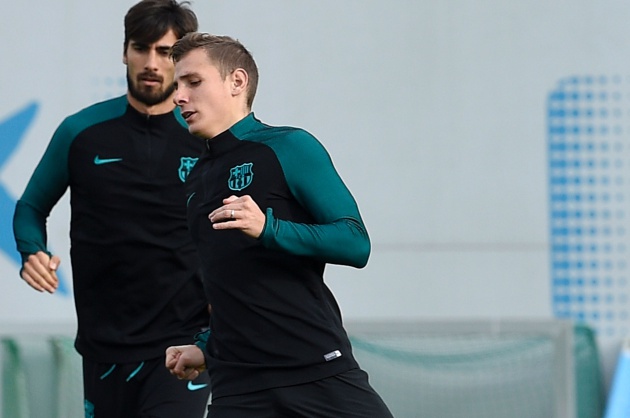 Lucas Digne y André Gomes en un entrenamiento Lucas Digne y André Gomes en un entrenamiento