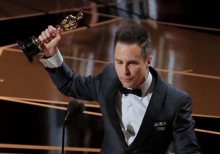 Sam Rockwell recoge su Oscar a mejor actor de reparto Sam Rockwell recoge su Oscar a mejor actor de reparto