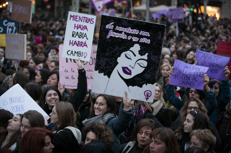 Manifestación en el Paseo de Gracia por la Huelga del 8 de marzo Manifestación en el Paseo de Gracia por la Huelga del 8 de marzo
