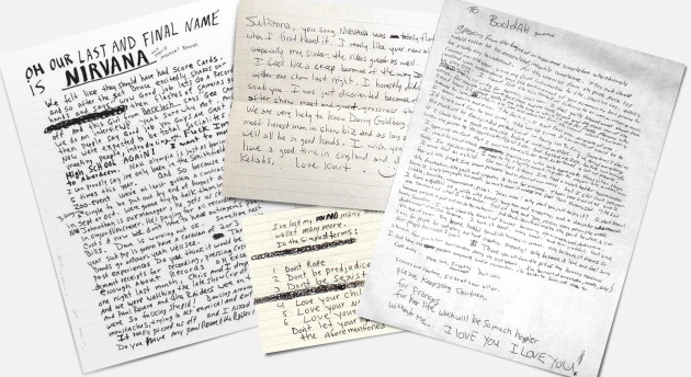 Notas y maniscritos de Kurt Cobain Notas y maniscritos de Kurt Cobain