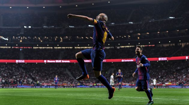 Andrés Iniesta celebra su gol en el Metropolitano Andrés Iniesta celebra su gol en el Metropolitano