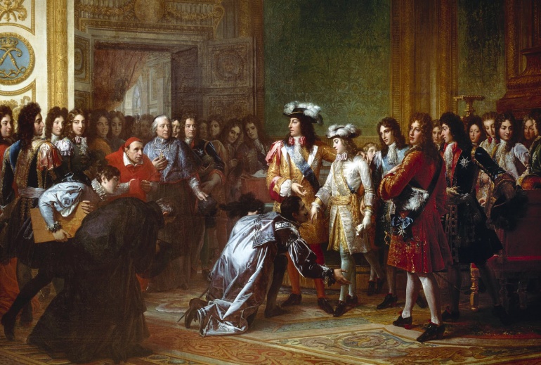 El rey Felipe V, impulsor de la Ley Sálica, en una visita al Palacio de Versalles El rey Felipe V, impulsor de la Ley Sálica, en una visita al Palacio de Versalles