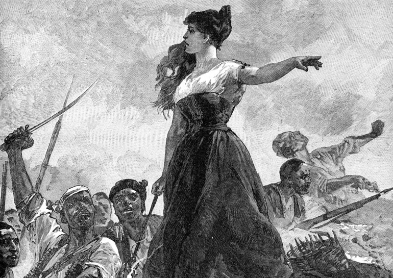 Agustina de Aragón en plena batalla contra los franceses Agustina de Aragón en plena batalla contra los franceses