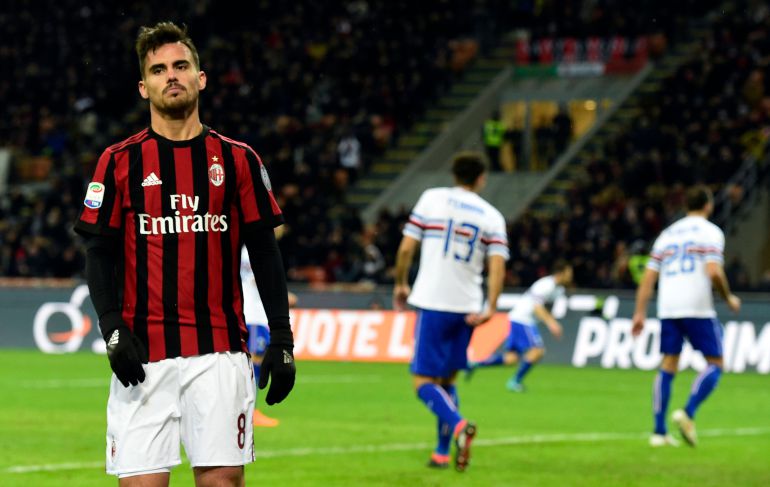 Suso en un partido con el Milan Suso en un partido con el Milan