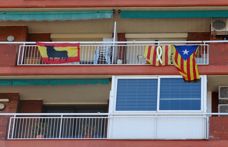 Banderas en balcones de Barcelona Banderas en balcones de Barcelona