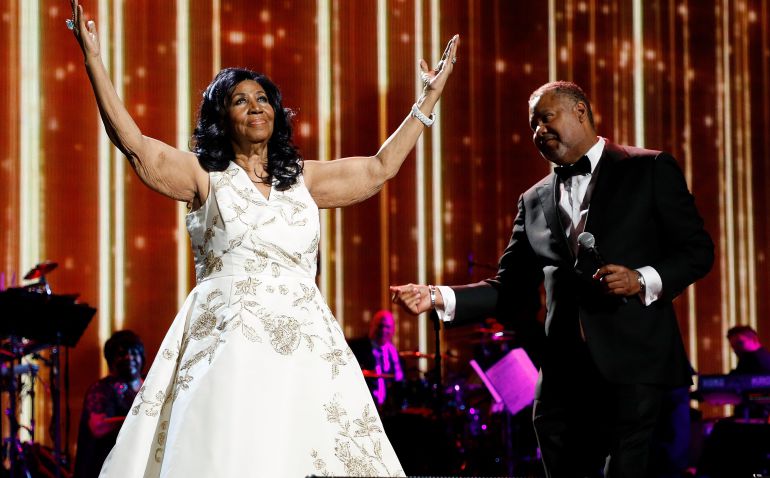 Aretha Franklin durante una actuación en 2017 Aretha Franklin durante una actuación en 2017