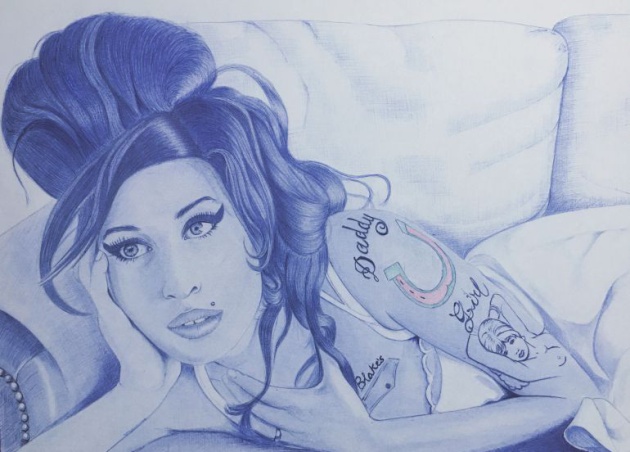 Amy Winehouse, dibujada a bolígrafo Amy Winehouse, dibujada a bolígrafo