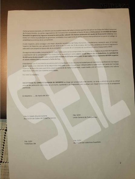 La segunda página de la carta a la que ha tenido acceso El Larguero La segunda página de la carta a la que ha tenido acceso El Larguero