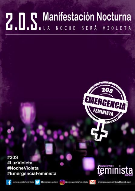 Cartel de la convocatoria de 'la noche violeta'. Cartel de la convocatoria de 'la noche violeta'.