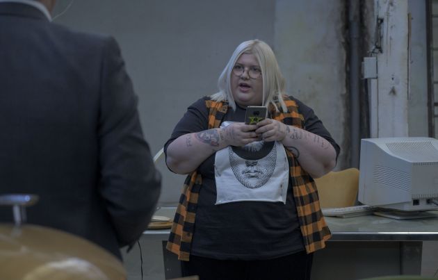 Esty Quesada, durante el rodaje Esty Quesada, durante el rodaje