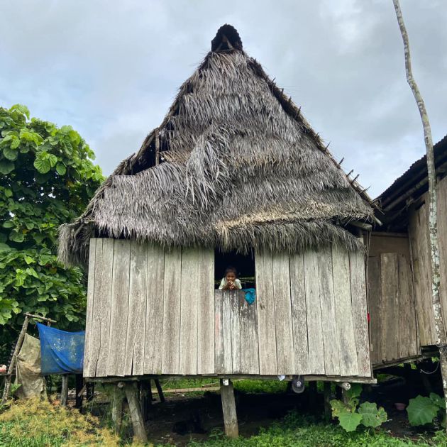 Una vivienda de madera en la comunidad de Santa Clara del Ojeal Una vivienda de madera en la comunidad de Santa Clara del Ojeal