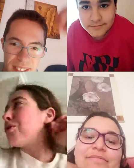 Jóvenes con diversidad funcional se conectan a través de videollamada. Jóvenes con diversidad funcional se conectan a través de videollamada.