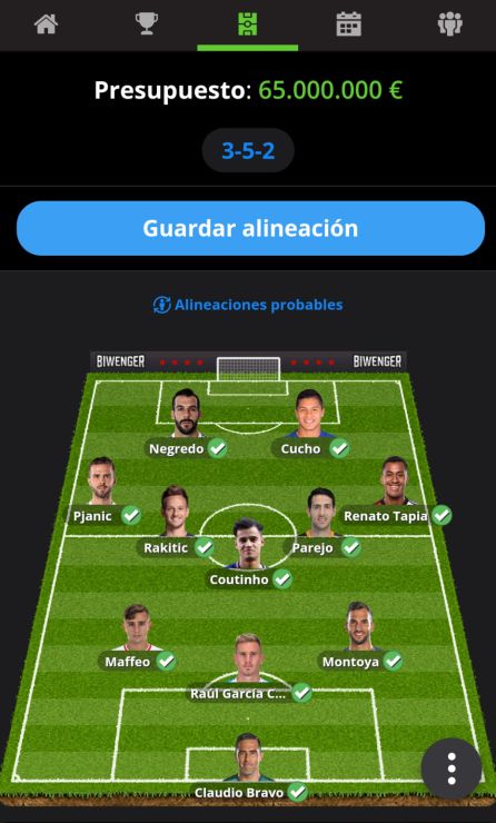 El once de la primera jornada de Biwenger El once de la primera jornada de Biwenger