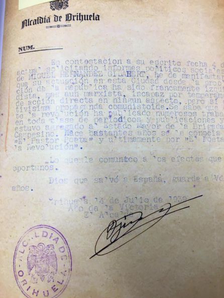 Declaración del alcalde de Orihuela Declaración del alcalde de Orihuela
