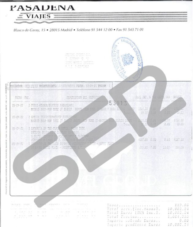 Documento de Pasadena Viajes, con los datos del viaje regalado a Francisco García de Diego. Documento de Pasadena Viajes, con los datos del viaje regalado a Francisco García de Diego.