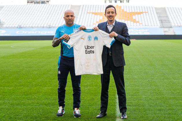 Pablo Longoria y Jorge Sampaoli en la presentación como nuevo entrenador Pablo Longoria y Jorge Sampaoli en la presentación como nuevo entrenador
