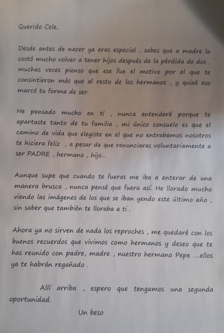 "Allí arriba, espero que tengamos una segunda oportunidad" "Allí arriba, espero que tengamos una segunda oportunidad"