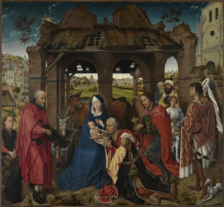 Altar de Columba: Adoración de los Magos, Rogier van der Weyden (1455), Alte Pinakothek, Múnich Altar de Columba: Adoración de los Magos, Rogier van der Weyden (1455), Alte Pinakothek, Múnich