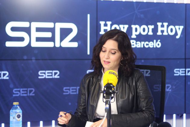 Isabel Díaz Ayuso, durante la entrevista en 'Hoy por Hoy' Isabel Díaz Ayuso, durante la entrevista en 'Hoy por Hoy'