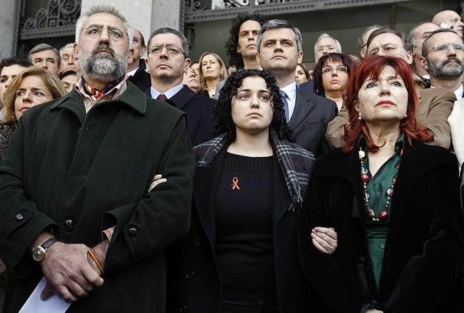 Imagen de la concentración de repulsa a ETA, momentos antes de que se produjeran los incidentes Imagen de la concentración de repulsa a ETA, momentos antes de que se produjeran los incidentes