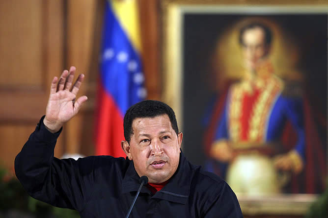 El presidente de Venezuela, Hugo Chávez, durante una rueda de prensa en el palacio presidencial de Miraflores El presidente de Venezuela, Hugo Chávez, durante una rueda de prensa en el palacio presidencial de Miraflores