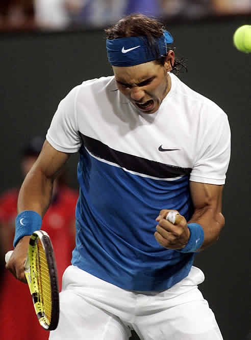 Rafa Nadal celebra la victoria Rafa Nadal celebra la victoria
