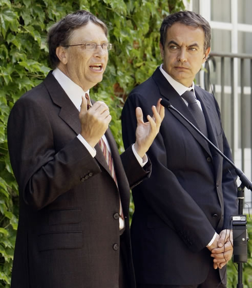 En la imagen, el presidente Rodríguez Zapatero y Bill Gates, en La Moncloa. En la imagen, el presidente Rodríguez Zapatero y Bill Gates, en La Moncloa.