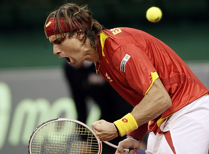 David Ferrer celebra su agónico triunfo ante Stepanek David Ferrer celebra su agónico triunfo ante Stepanek